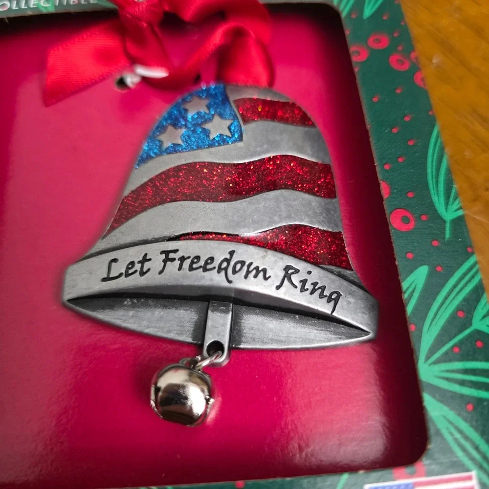 Gloria Duchin Let Freedom Ring‎ Bell Christmas Ornament Collectible USA Made